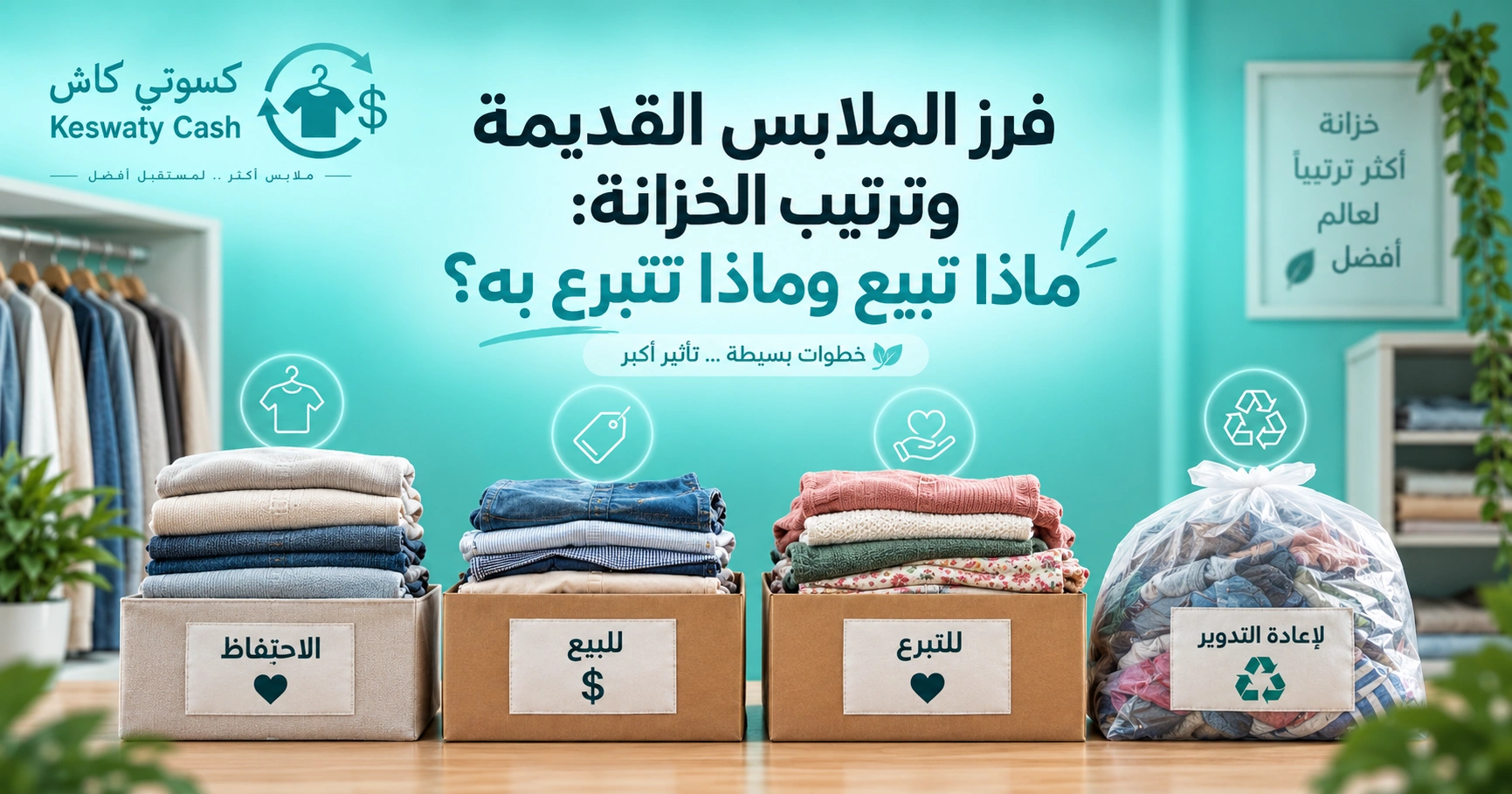 فرز الملابس القديمة وترتيب الخزانة: ماذا تبيع وماذا تتبرع به؟